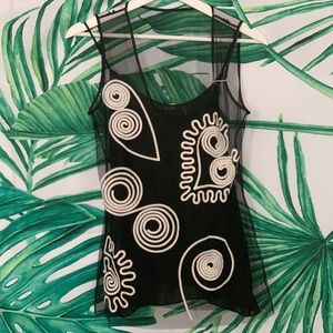 Stella McCartney NWT Sheer Embroidered Runway Blouse U Neck